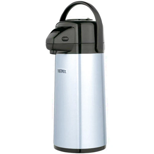 Thermos Glass Vacuum Insulated Pump Pot, 2 quart, Metallic Gray