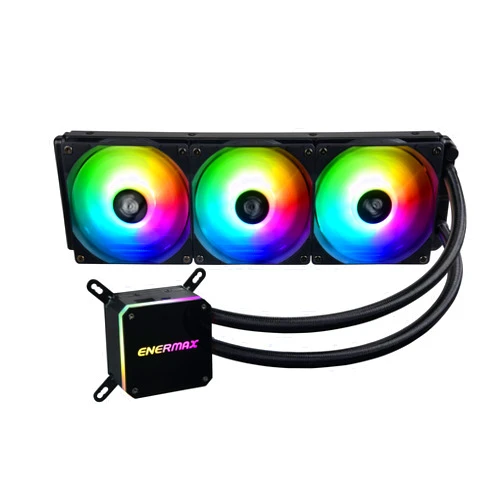 ENERMAX LIQMAX III 360 ARGB AIO CPU Liquid Cooler, 3X 120mm ARGB PWM Fan, Dual-Chamber Pump, Shunt-Channel Technology, RGB Control Box Included, for Intel LGA1700, 1200, AMD AM5, AM4 Sockets - Black