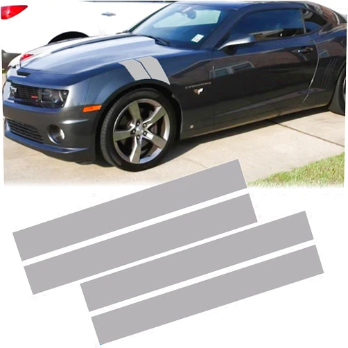 x xotic tech 4pcs Car Fender Stripes Hash Marks KK Vinyl Sticker Universal for Car Truck SUV Auto Bumper Racing Stripe Decal (Gray)