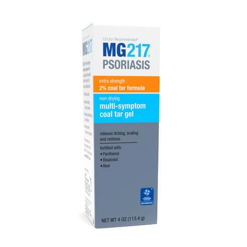 MG217 2% Coal Tar Psoriasis Gel, Non-Drying Multi-Symptom Treatment - 4 oz Tube