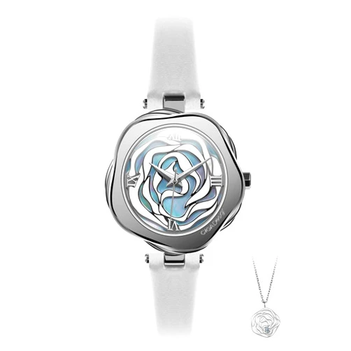 CIGA Design Watches for Women Denmark Rose Series Fashion Quartz or Automatic Mechanical Skeleton Wrist Watch with Bonus Necklace Gifts
