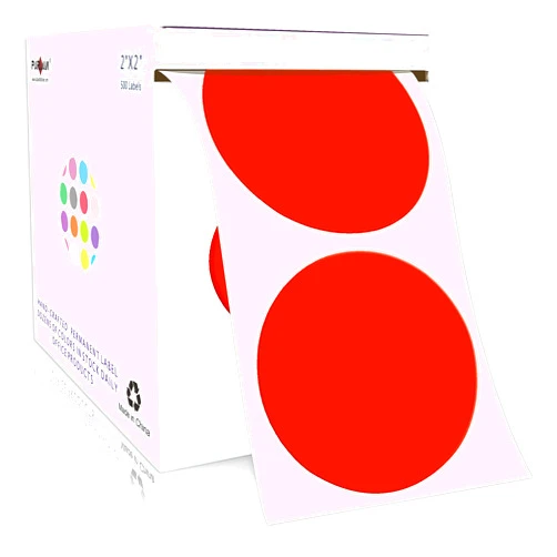 PARLAIM 2’’Color Coding Labels Stickers,500 per Roll Round Permanent Adhesive Circle Dot Stickers for Inventory Office Home
