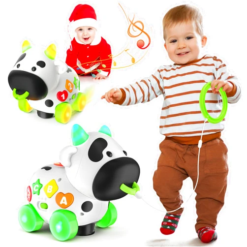 Talkfun Musical Cow Toys for 1+ Year Old Boy Girl, Bilingual Baby Toy 6-12-18 Month, 1 Year Old Boy Toys, 1 Year Old Girl Gift, Learning Toddler Toy Age 1-2, First Christmas 1st Birthday Gift