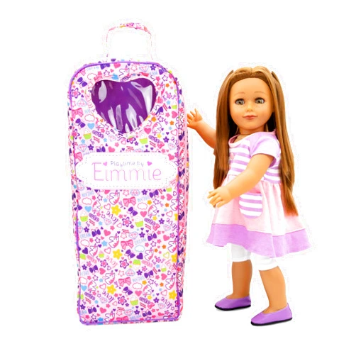 Playtime by Eimmie 18 Inch Doll - Girl Dolls with Brown Hair & Eyes, Outfit, Shoes, Pajamas, 18”Clothes Accessories & Travel Suitcase - Girls, Toddler & Childs Play Dollie - Allie - 18 Inch Girl Doll