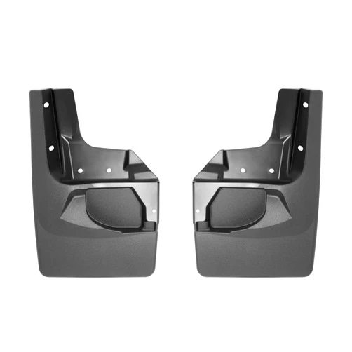 WeatherTech Custom No Drill Splash Guard MudFlaps for Jeep Gladiator, Wrangler Unlimited 4-Door - Front Pair (110100), Black