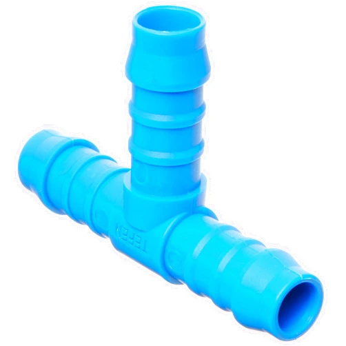 Tefen Nylon 66 Hose Fitting, Tee, Blue, 4 mm Hose ID (Pack of 10)