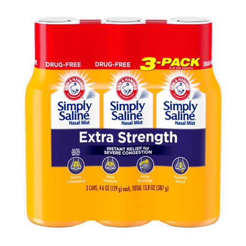 Arm & Hammer Simply Saline Extra Strength for Severe Congestion Relief Nasal Mist: 4.6oz 3-Pack