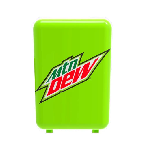 CURTIS Mountain Dew MIS134MD, Mini Portable Compact Personal Fridge Cooler, 4 Liter Capacity Chills Six 12 oz Cans, 100% Freon-Free & Eco Friendly, Lime