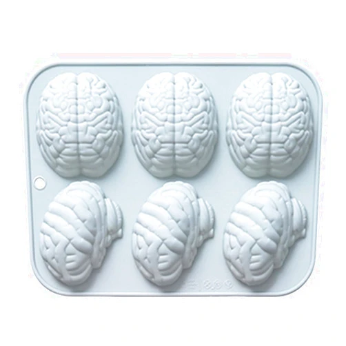 Ikasus Molds Creative Brain-Shaped Resin Molds in-Stock Cake Mold Modern Minimalist Design (Blue)