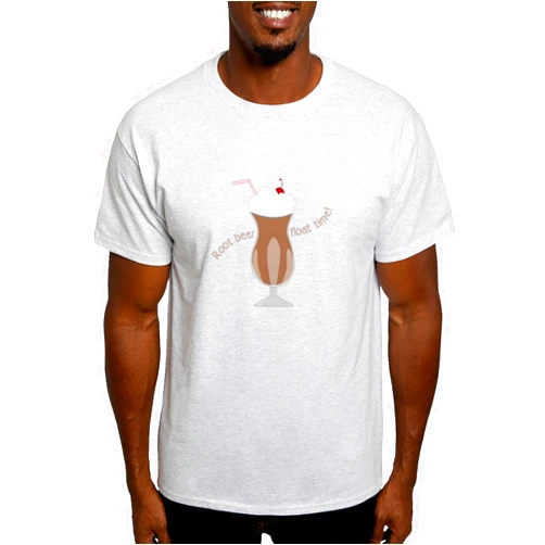 CafePress Root Beer Float Time T Shirt Men's 100% Cotton, Classic Graphic White T-Shirt