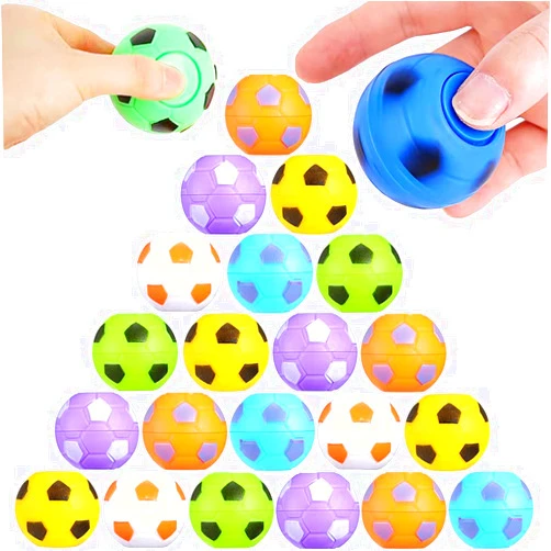 ZJDL 32 PCS Mini Fidget Spinners Soccer Ball Toys for Kids, Soccer Party Favors Goodie Bag Stuffers, Rotatable Soccer Finger Stress Balls for Classroom Prizes
