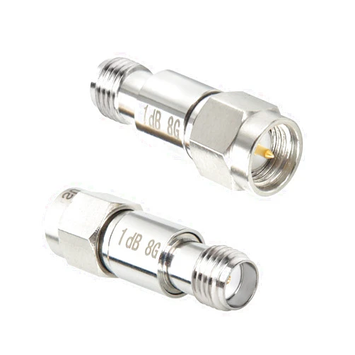 XRDS -RF SMA Male to SMA Female Coaxial RF Attenuator, DC to 8 GHz, 50Ohm, 2W, 1dB Constant Attenuator（2PCS）