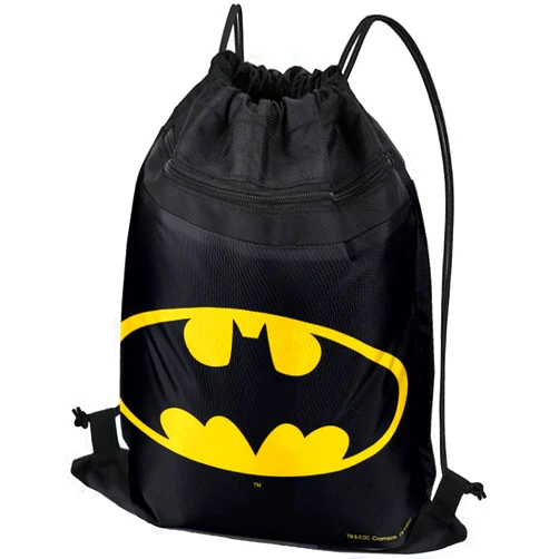 LOGOVISION Batman Classic Bat Shield Logo Drawstring Backpack Sports Bag Sackpack 17