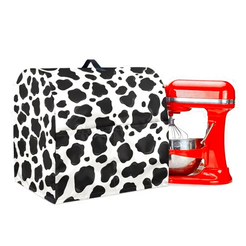 Yatixapu Stand Mixer Cover for Kitchen Aid Mixers Accessories 6-8 Quarts Mixer Cover for Cow Print Stand Mixer with Pockets, Suitable for Kitchen Mixer Cover