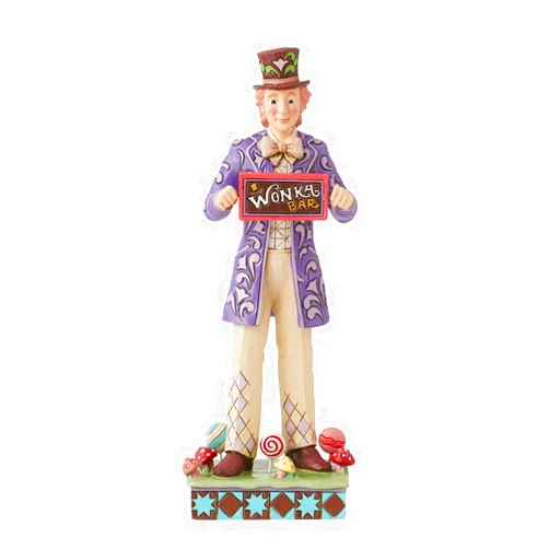 Enesco Willy Wonka and The Chocolate Factory by Jim Shore Golden Ticket Chocolate Bar Rotating Figurine, 7 Inch, Multicolor