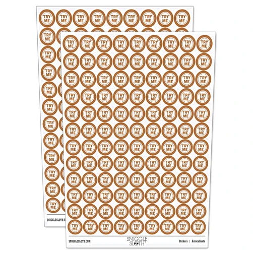Sniggle Sloth Try Me Sample 200+ Round Stickers - Matte Finish - 0.50