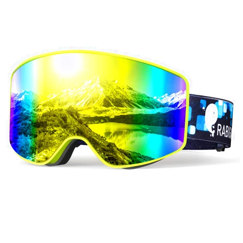 RABIGALA Ski Goggles OTG Snow Snowboarding Goggles Frameless Anti-fog Skiing Goggles for Women Men Adult