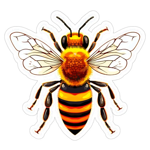 No Thorns Media Honey Bee Sticker Window Vintage Decal Vinyl Small Waterproof for Water Bottle Mug Passport Book Scrapbook Notebook Laptop Tumbler Skateboard Computer Phone Size 4
