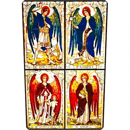 Oedrtqi Archangels St Michael St Gabriel St Raphael St Uriel Photographic Print Metal Tin Sign Fun Home Art Wall Decor 8x12 Inch