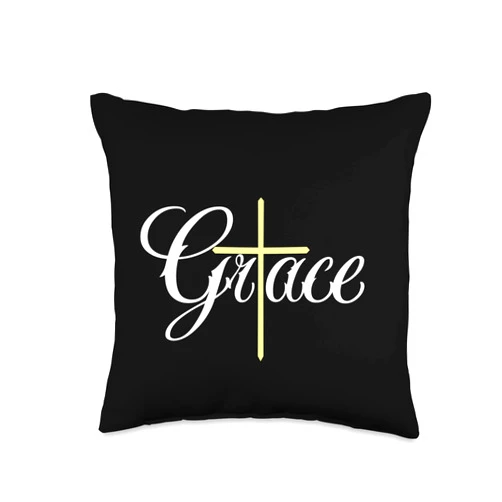 Christian God and Jesus Novelty by Ro Designs Graceful Cross Throw Pillow, 16x16, Multicolor
