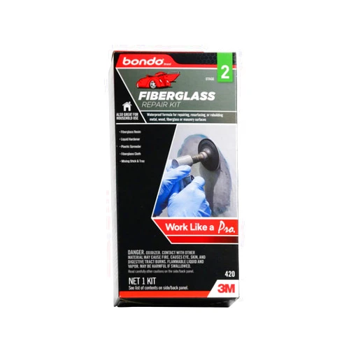 Bondo Fiberglass Resin Repair Kit 1/2 Pint (8 oz), All-in-One Set with Resin, Hardener, Fiberglass Cloth and Tools for Automotive, Marine and Home Repairs