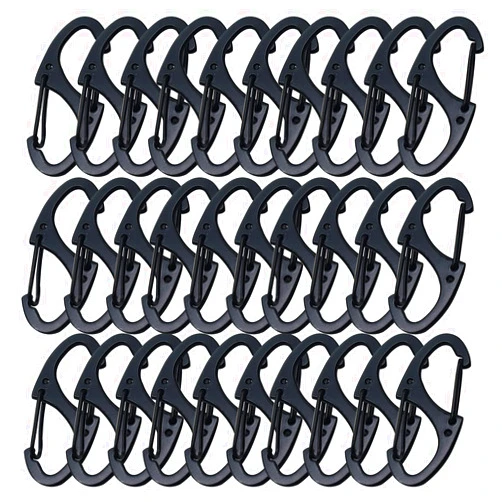 Bytiyar Small Carabiner Clips 1.6 inch(41mm) Metal Double Sided Spring Gate Snap Hooks Keychain Clasp Accessories