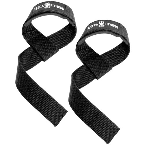 Astra Fitness Lifting Straps for Weightlifting, Bodybuilding, Powerlifting, Strength Training, & Deadlifts - Padded Neoprene with 18 inch Cotton (Lifting Strap,Black)