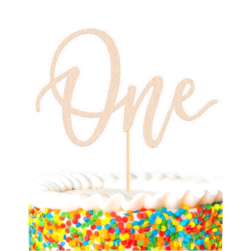 AHAORAY MYAMPED First Birthday Cake Topper - Glitter Dark Blue One Sign 1st birthday Cake Decorating Supplies, Suitable for Baby Shower Favors, Gender Reveal, Birthday Party or Photo Booth Props (Rose Gold)