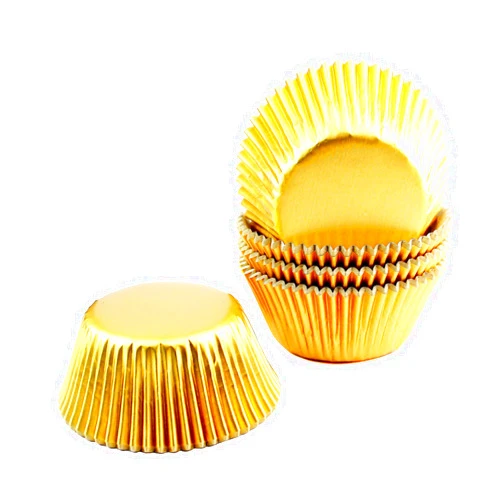 Warmparty Gold Foil Baking Cups Muffin Wrappers Cupcake Liners Standard, 100 Count