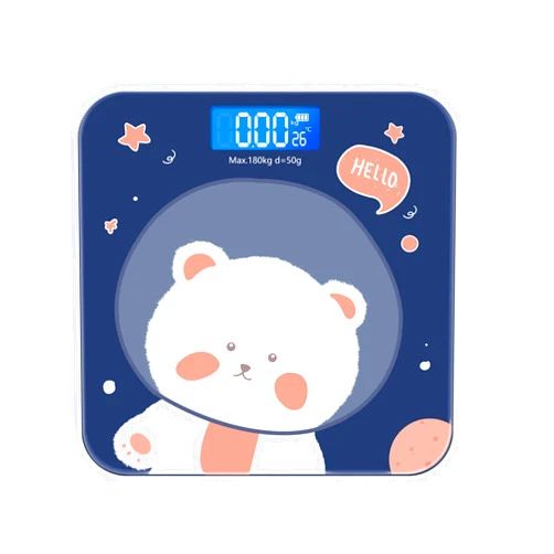 YZQLLFC Digital Bathroom Scales Cartoon Bear Weight Scale LCD Display Glass Smart Bathroom Scales Digital Body Fat Scales High-Precision Electronic Floor Scales