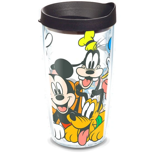 Tervis Disney Mickey Group Made in USA Double Walled Insulated Tumbler Travel Cup Keeps Drinks Cold & Hot, 16oz, Classic