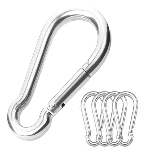 CAIDMOS 5PCS 3.15in Large Carabiner Clip, Stainless Steel Carabiner Heavy Duty, Spring Snap Hook, Locking Climbing Caribiners Clips for Gym, Plant Hanging, Outdoor Camping, Hiking. 440 lbs