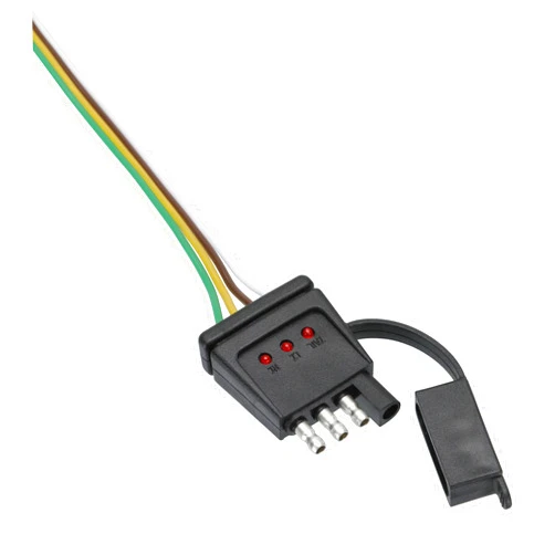 Reese Towpower 8552500 4-Way Flat Trailer End Connector with LED Tester, 1 Pack