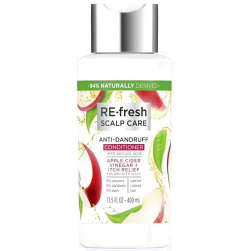 GEEGVV RE-fresh Scalp Care Anti-Dandruff Conditioner, Silicone-Free Apple Cider Vinegar + Itchy Relief for Irritated Scalp 13.5 fl oz - Pack of 1