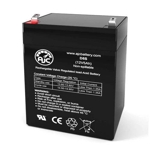 AJC Battery Compatible with Batterymart SLA-HR-1221W-F2 12V 5Ah Sealed Lead Acid Battery