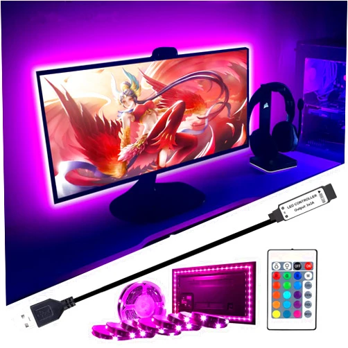 GXILEE USB Led Light Strips with Remote for 32-65inch TV Backlight, 5v Led Strip Lights 10 ft for Room Decoration