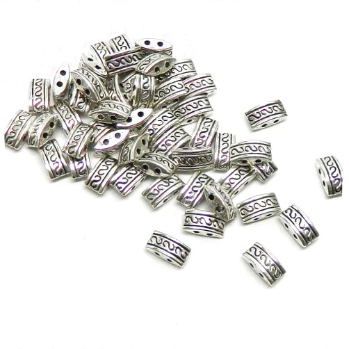 Rockin Beads (TM) Rockin Beads 48 Milti 2 Strand Spacer Beads 10x5mm Fits 4-6mm Beads Antiqued Silver