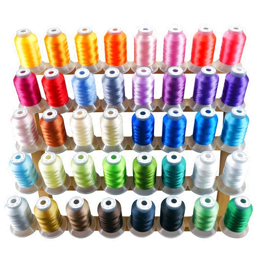 New brothread 40 Brother Colors Polyester Embroidery Machine Thread Kit 500M (550Y) Each Spool for Brother Babylock Janome Singer Pfaff Husqvarna Bernina Sewing Machines