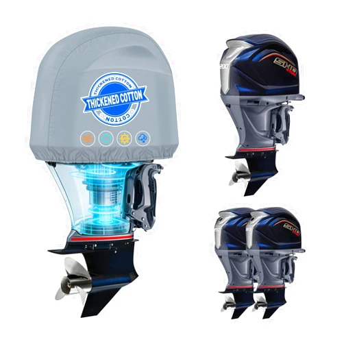 SILIVN Outboard Motor Cover for Yamaha VMAX SHO 4-Stroke 2010-2021 VF 200 225 250 HP, 600D Oxford Fabric Heavy-Duty Waterproof Boat Engine Cover, Fade-Resistant Hood Cowling Cover