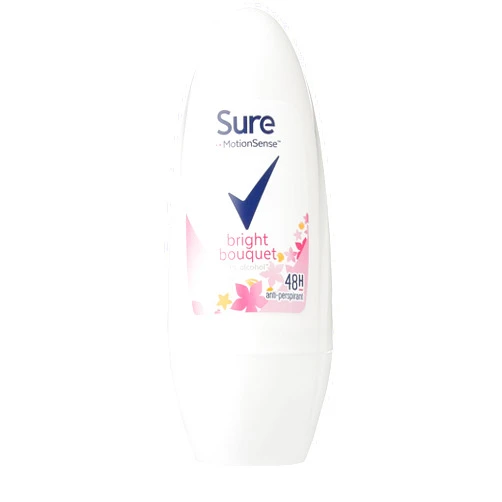 Sure Women Fragrance Collection Bright Roll-On Anti-Perspirant Deodorant 50 ml - Pack of 6
