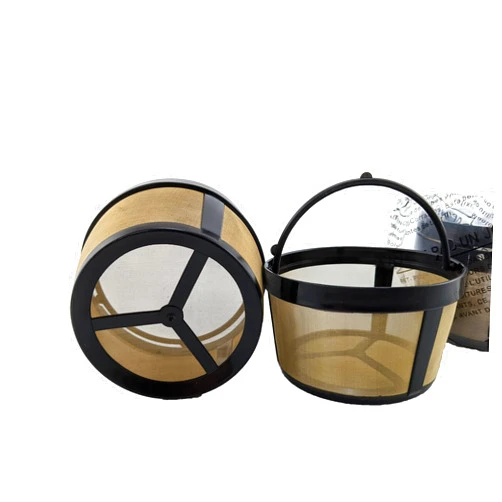 NRP Neutral Replacement Parts NRP 2-pack Basket Screen Bottom Gold-tone Permanent Coffee Filter Universal for 4-5 Cup Drip Coffeemakers