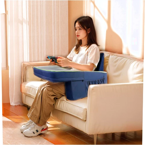 AXHJ Reading Pillow for Gaming with Wedge Pillow, Soft Lap Desk Pillow & Triangle Pillow for Adult Memory Foam Extra Large Arm Rest Pillows with Side Pockets for Sitting in Bed, Floor, Sofa