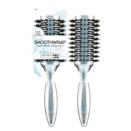 Conair InfinitiPro - Hair Brush - Icy Blue Round Brush for blow out - Detangling Brush - Reduces Frizz and Adds Volume - Blow Dryer Brush - Smoothwrap Series