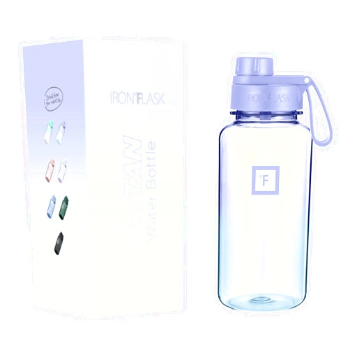 IRON °FLASK Clear Tritan Trekker Water Bottle with Chug Lid - Leak Proof & Lightweight for Gym, Hiking, Sports - Dishwasher Safe, BPA Free Plastic - Cotton Candy, 32 Oz