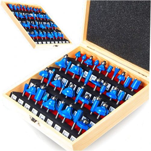 LEATBUY-TECH LEATBUY 1/4-Inch Shank Door&Drawer Front Edging Router Bit Set 37 PCS, Woodworking Milling Cutter Tools, Carbide CNC Router Grooving Mill Tool (YD04)