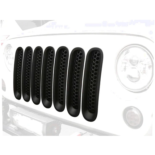 Hooke Road for Jeep Wrangler JK Grill Inserts, Matte Black Front Mesh Grille Cover Guard Clip-in for Jeep JK Wrangler & Wrangler Unlimited 2007-2018 Accessories
