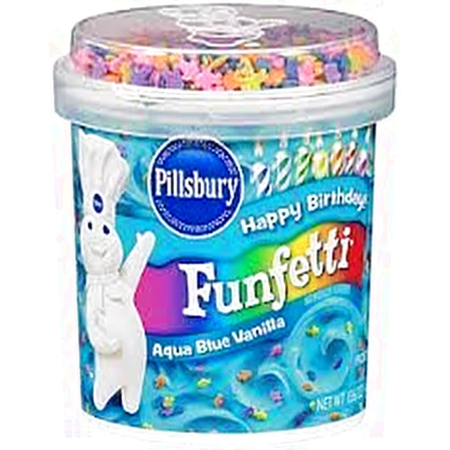 Pillsbury, Happy Birthday Funfetti Aqua Blue Vanilla Frosting with Candy Bits, 15.6oz Tub (Pack of 3)