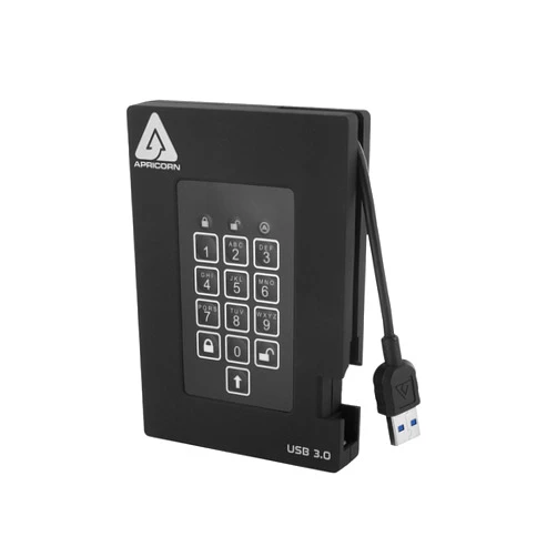 Apricorn 1TB Aegis Padlock Fortress FIPS 140-2 Level 2 Validated 256-Bit Encrypted USB 3.0 Hard Drive with PIN Access (A25-3PL256-1000F)