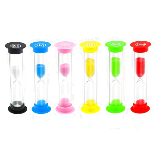 KISEER Sand Timer, KISEER 6 Pcs Colorful Hourglass Sandglass Sand Clock Timers Set 30sec / 1min / 2mins / 3mins / 5mins / 10mins for Brushing Children's Teeth, Cooking, Game, School, Office
