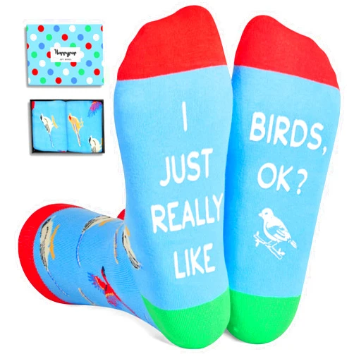 HAPPYPOP Unisex Funny Crazy Silly Socks for Women Men, Animal Lover Gifts Ocean Bee Bird Socks